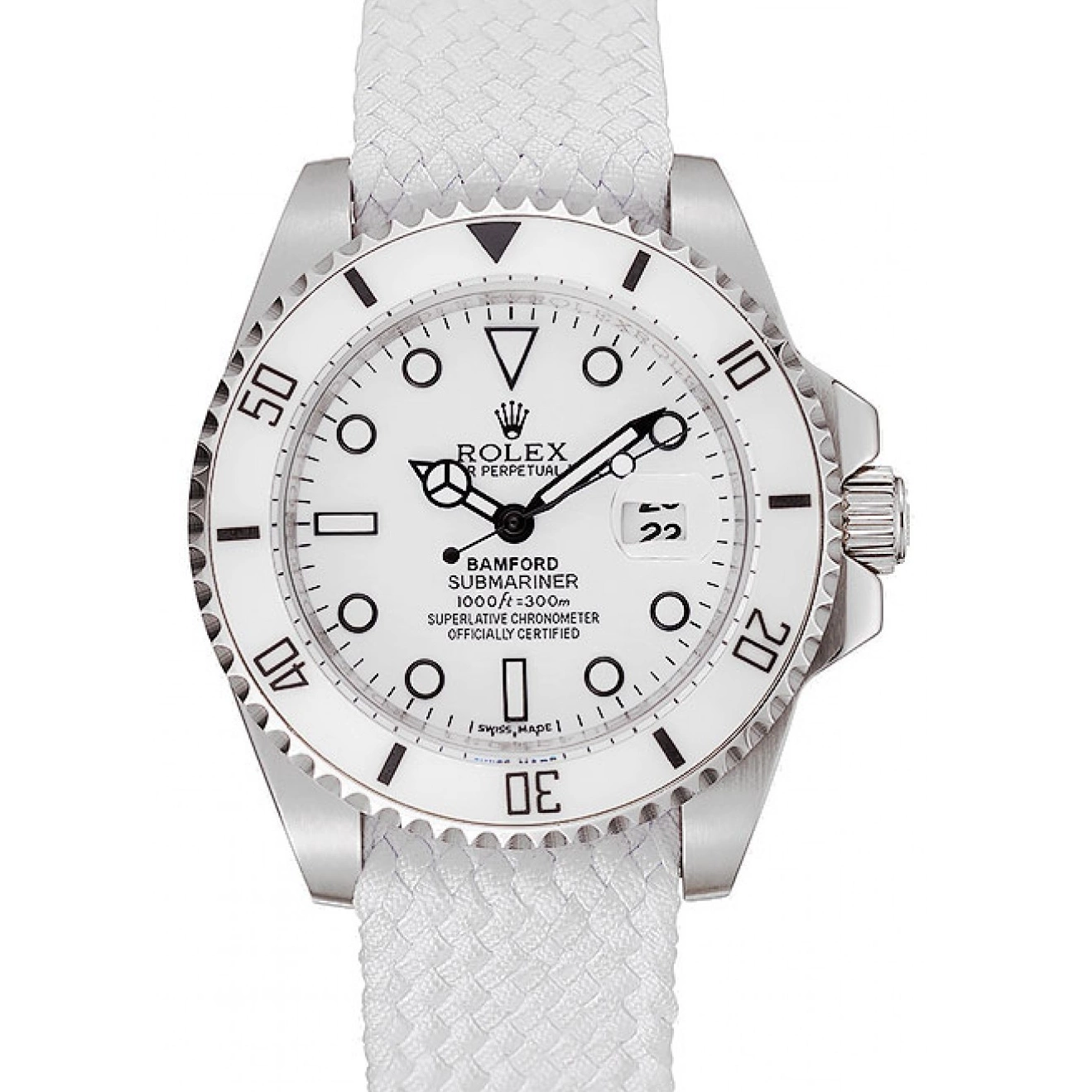 White Bracelet White Rolex Submariner Fabric Dial Bamford 1453867 0729